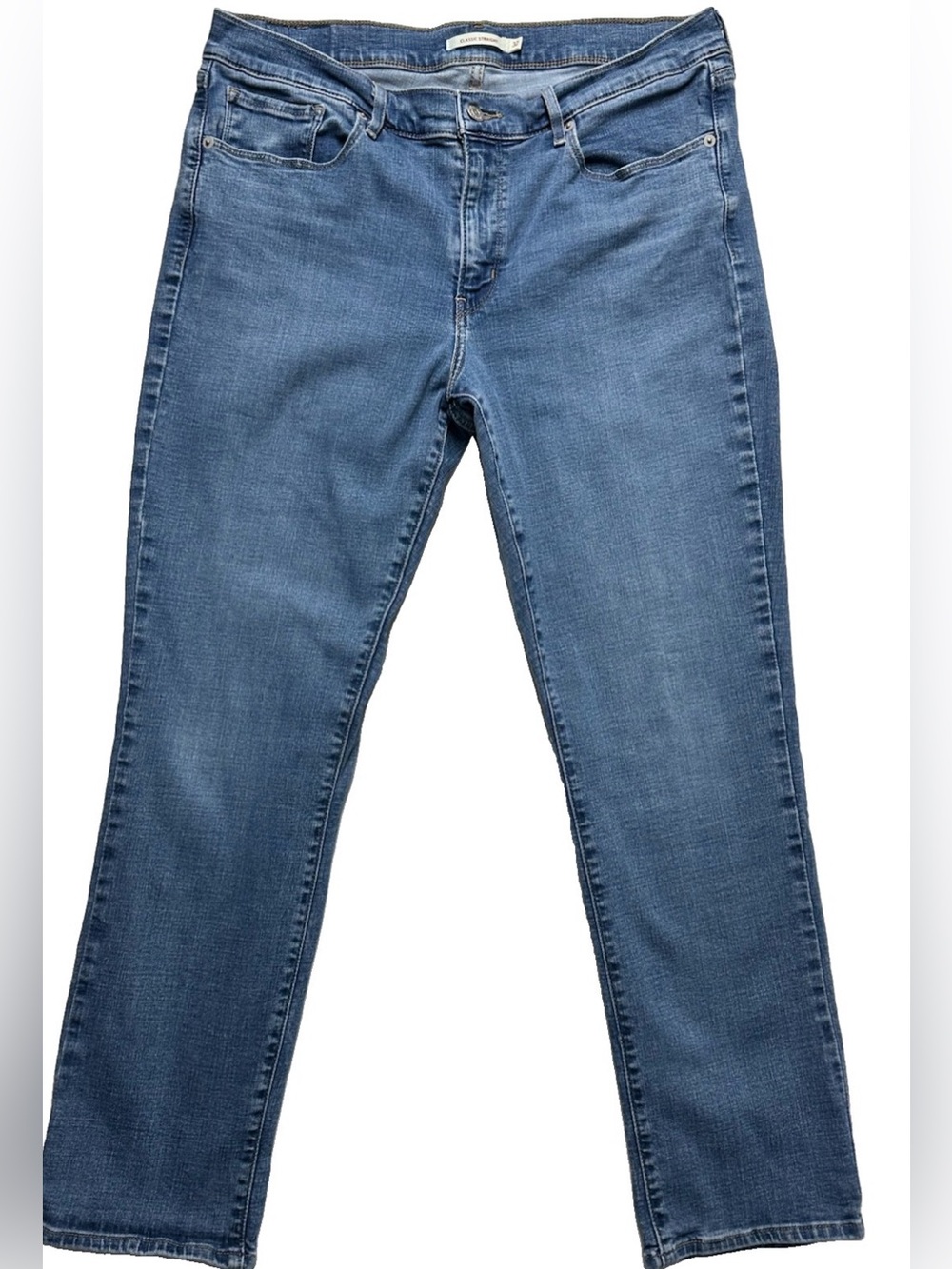 Levi's Classic Straight Jeans Women's 32 Medium Wash Stretch Denim